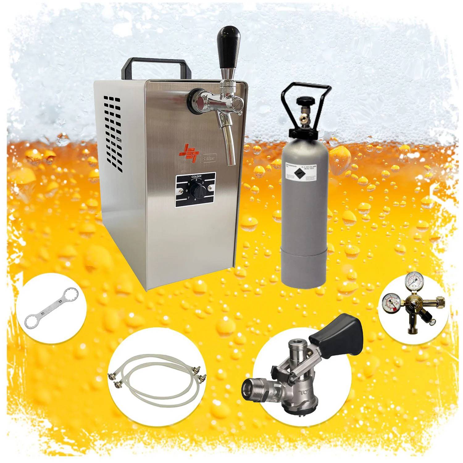 JET 30 Bierzapfanlage Komplettset 1-leitig Trockenkühler 35 l/h