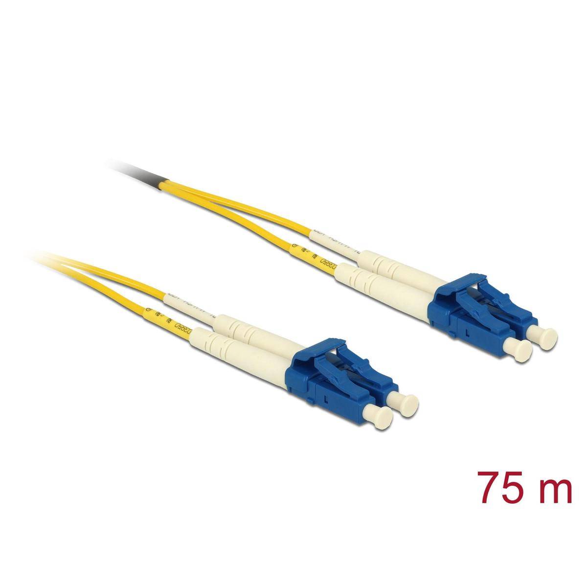 Delock LWL Kabel LC Duplex zu LC Duplex Singlemode OS2 75 m