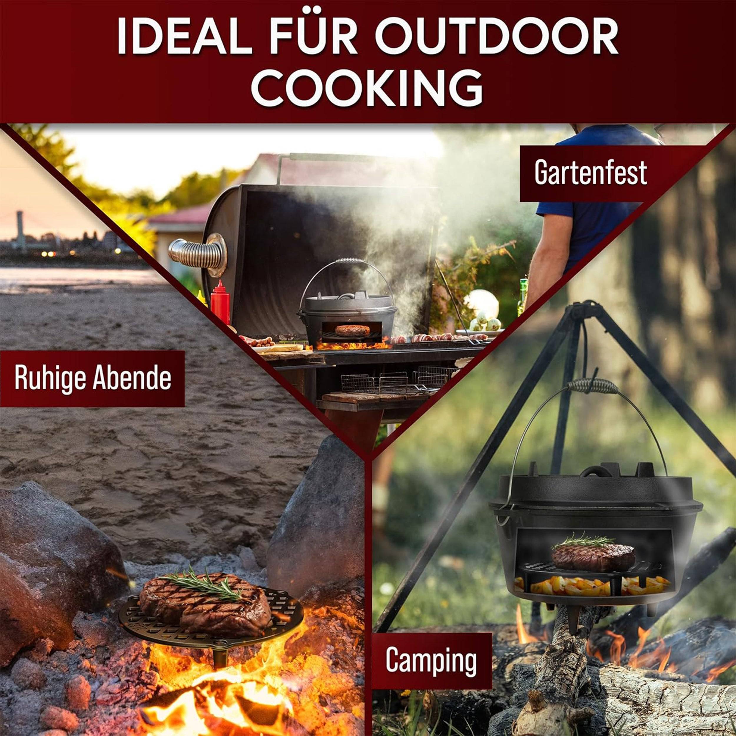 GUSSKÖNIG Stapelrost Gusseisen für Dutch Oven 4,5L inkl Pflegepaste