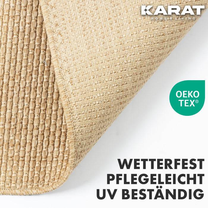 KARAT Outdoorteppich Ella - Für den Innen- und Außenbereich geeignet - Beige - 80 x 150 cm
