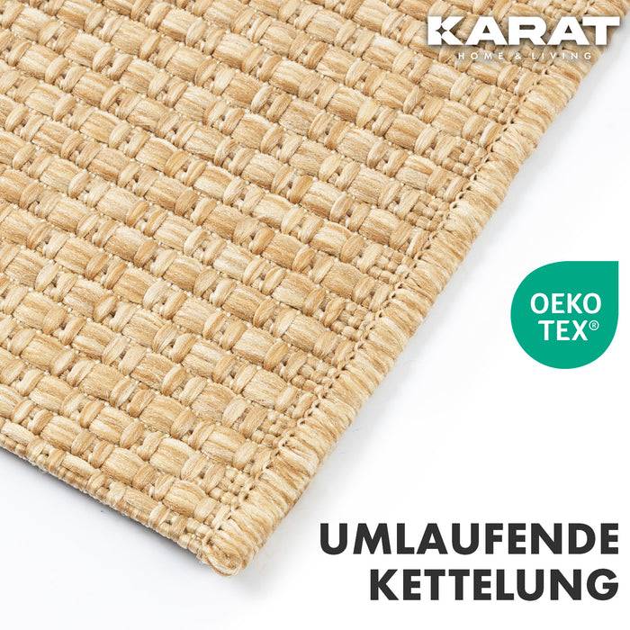 KARAT Outdoorteppich Ella - Für den Innen- und Außenbereich geeignet - Beige - 80 x 150 cm