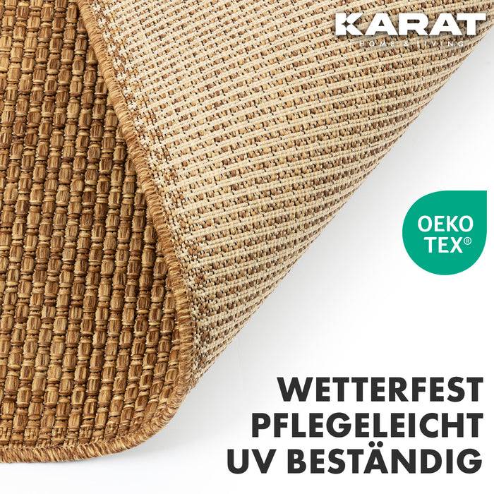 KARAT Outdoorteppich Ella - Für den Innen- und Außenbereich geeignet - Braun - 80 x 150 cm