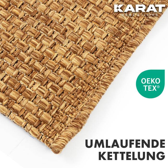 KARAT Outdoorteppich Ella - Für den Innen- und Außenbereich geeignet - Braun - 80 x 150 cm