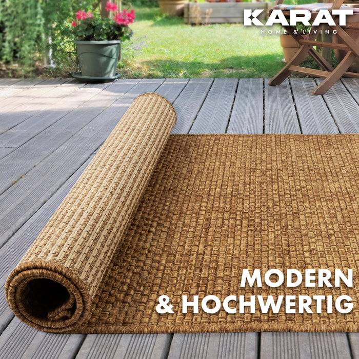 KARAT Outdoorteppich Ella - Für den Innen- und Außenbereich geeignet - Braun - 80 x 150 cm
