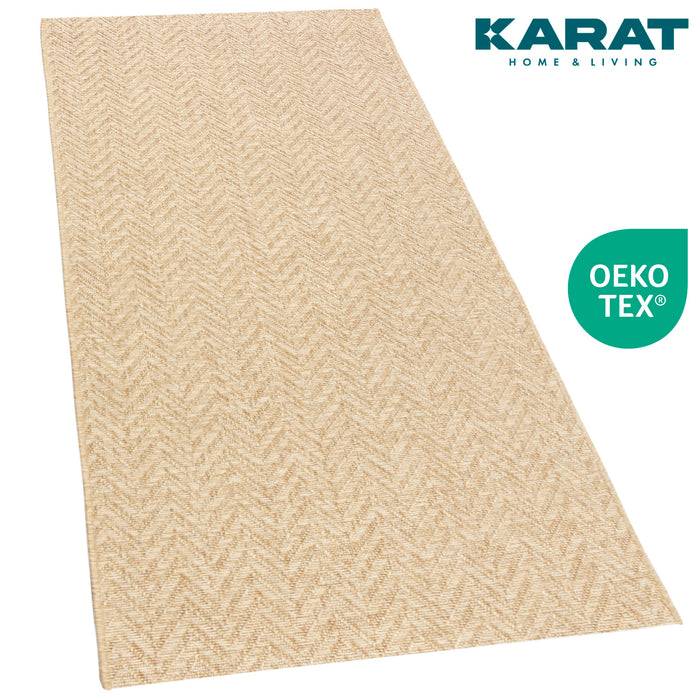 KARAT Outdoorteppich Cheron - Für den Innen- und Außenbereich geeignet - Beige - 80 x 150 cm