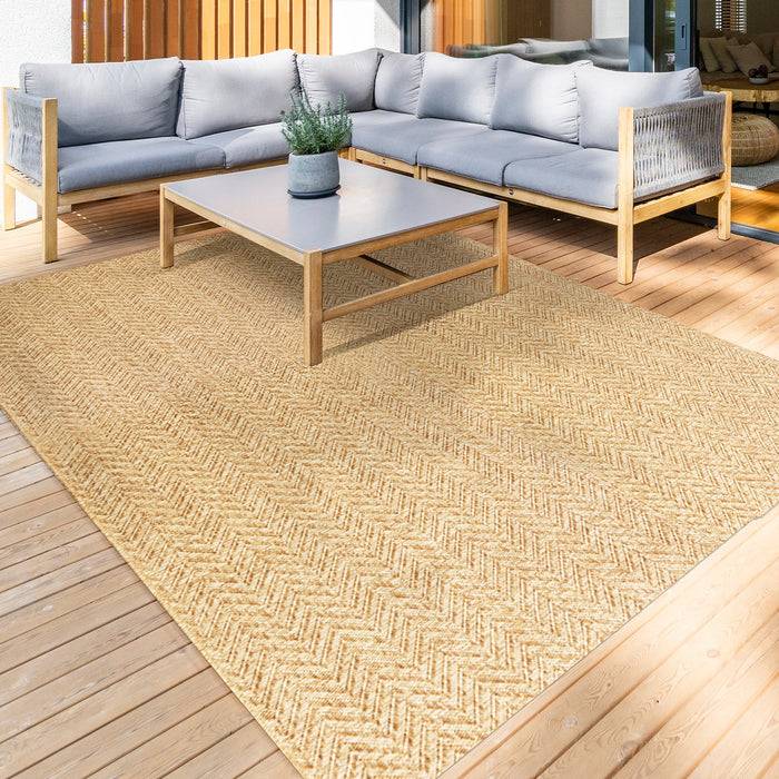 KARAT Outdoorteppich Cheron - Für den Innen- und Außenbereich geeignet - Beige - 80 x 150 cm