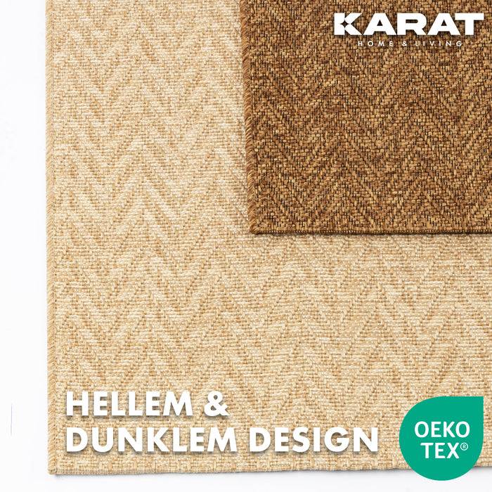 KARAT Outdoorteppich Cheron - Für den Innen- und Außenbereich geeignet - Braun - 80 x 150 cm