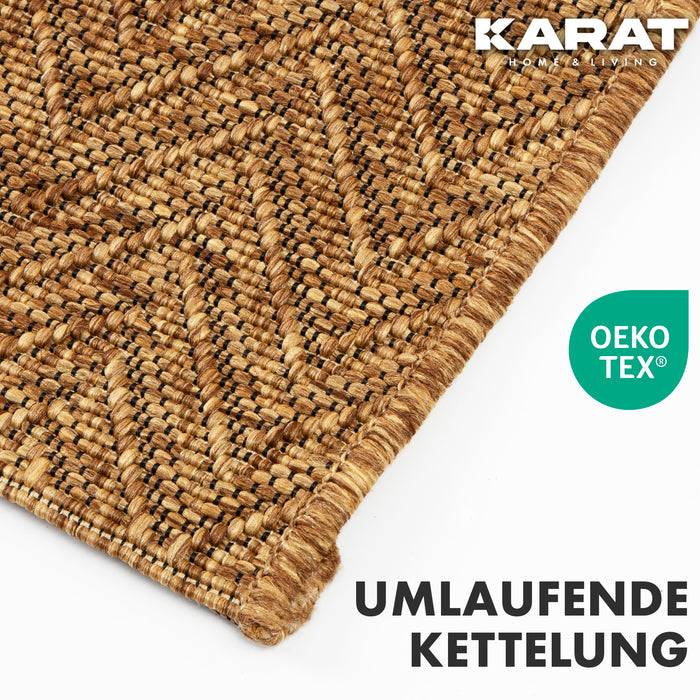 KARAT Outdoorteppich Cheron - Für den Innen- und Außenbereich geeignet - Braun - 80 x 150 cm