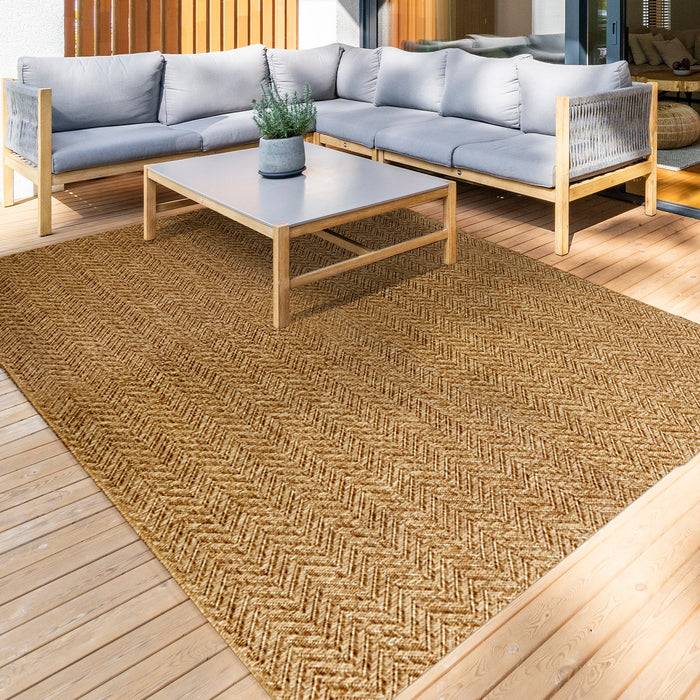 KARAT Outdoorteppich Cheron - Für den Innen- und Außenbereich geeignet - Braun - 80 x 150 cm