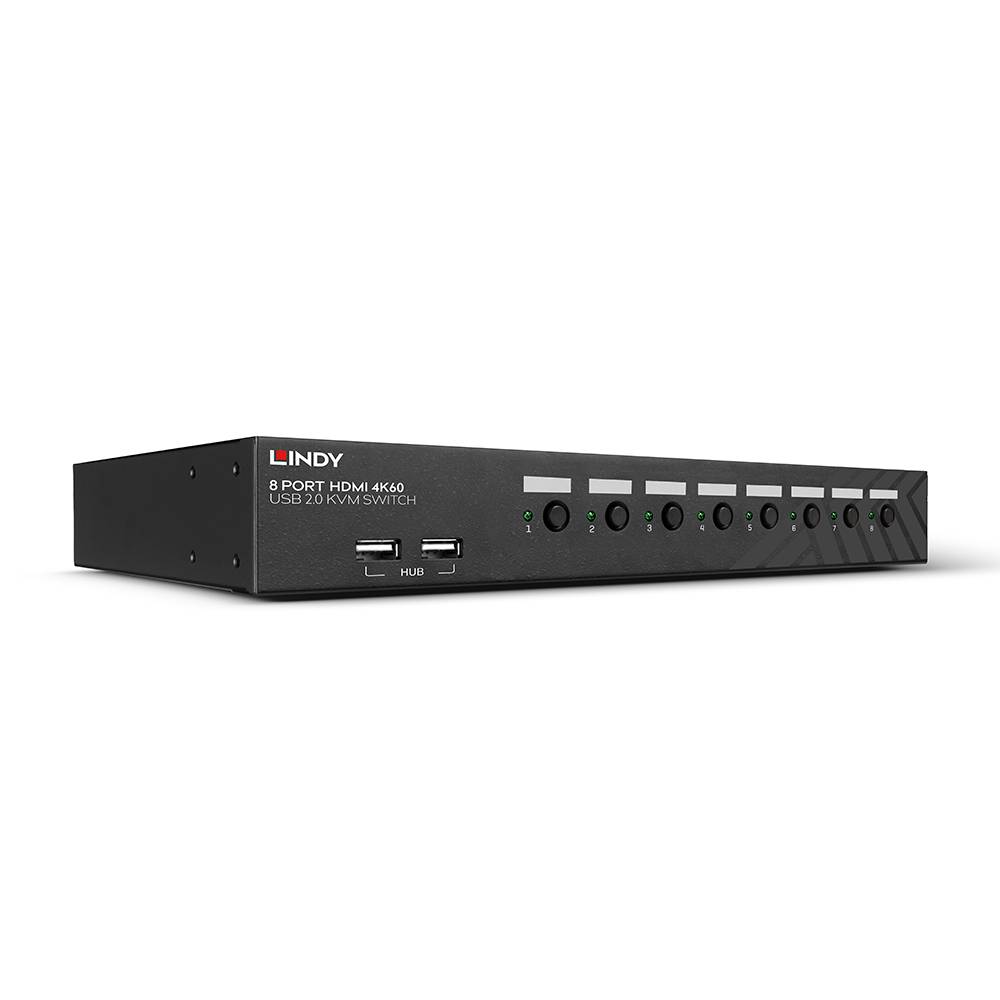 Lindy 8 Port HDMI 4K60, USB 2.0 & Audio KVM Switch - KVM-Umschalter -