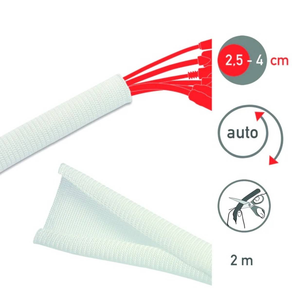 LTC Kabelschlauch 2m Weiß