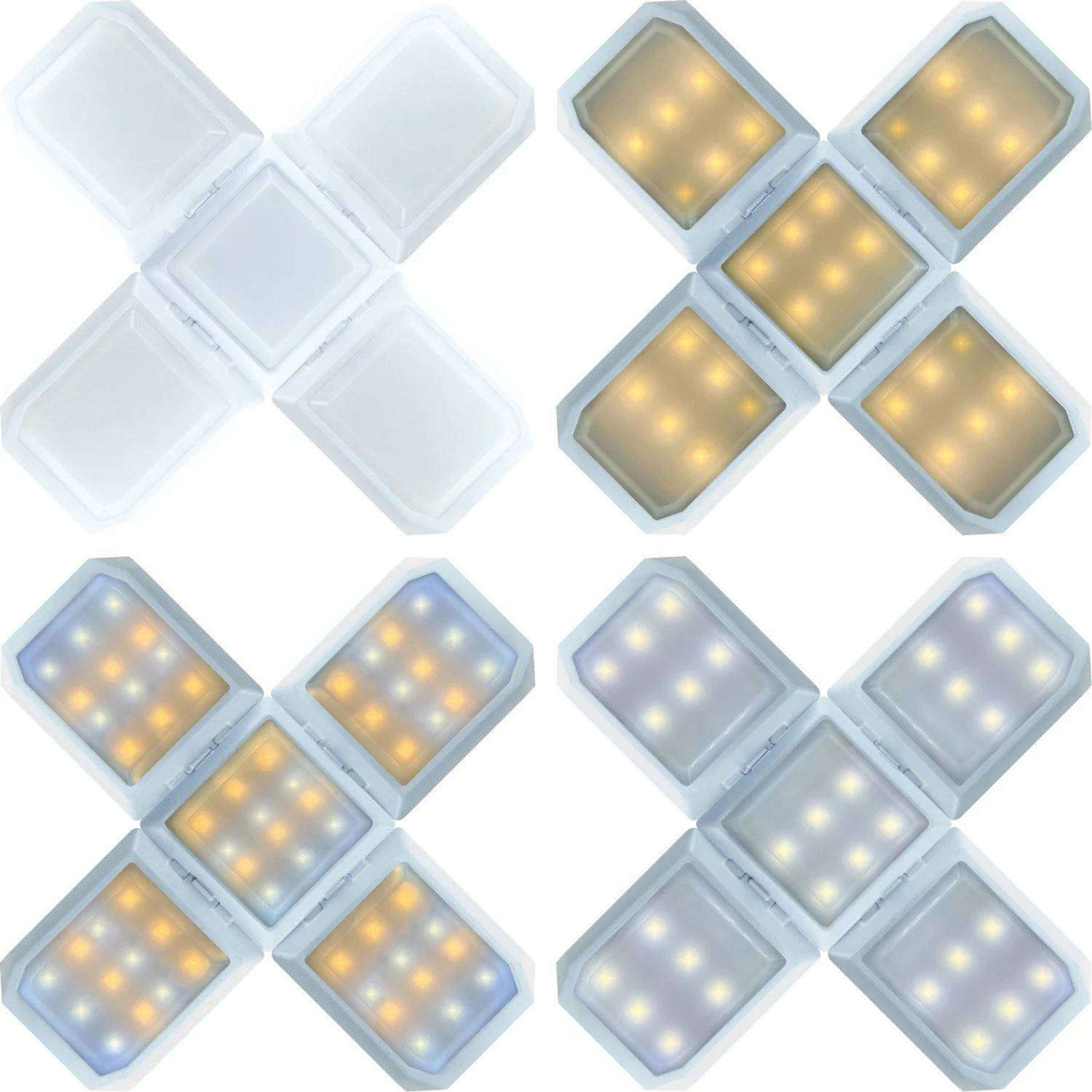 LED Solar Outdoor Leuchte 5 Leucht-Panels Weiß