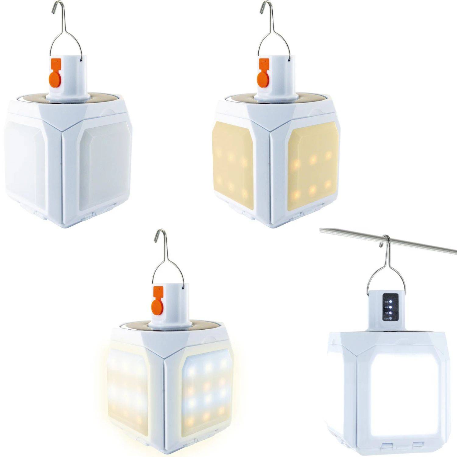 LED Solar Outdoor Leuchte 5 Leucht-Panels Weiß