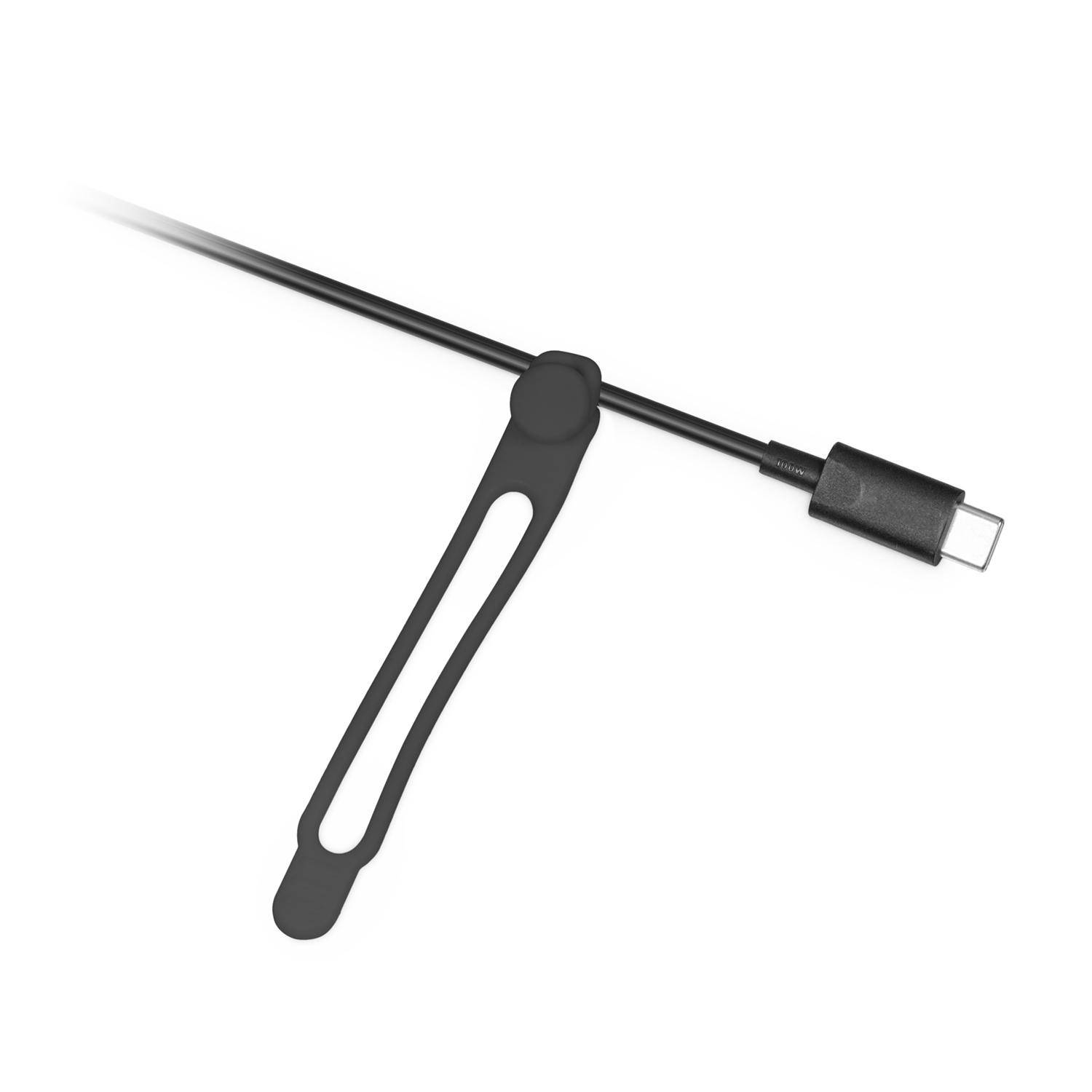 BerryBase Flexible Silikon Kabelbinder, dehnbar, wiederverwendbar, 20 Stk. - Farbe: Schwarz