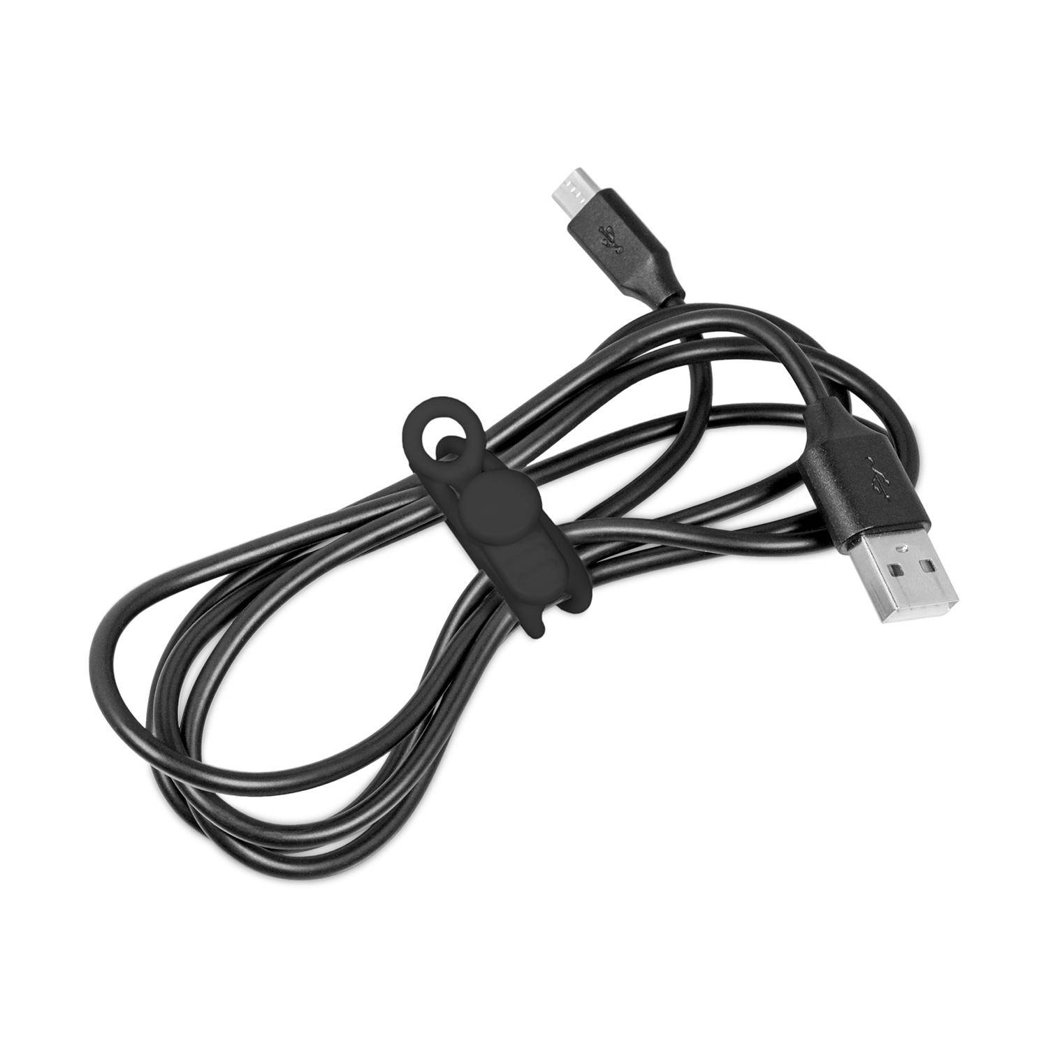 BerryBase Flexible Silikon Kabelbinder, dehnbar, wiederverwendbar, 20 Stk. - Farbe: Schwarz