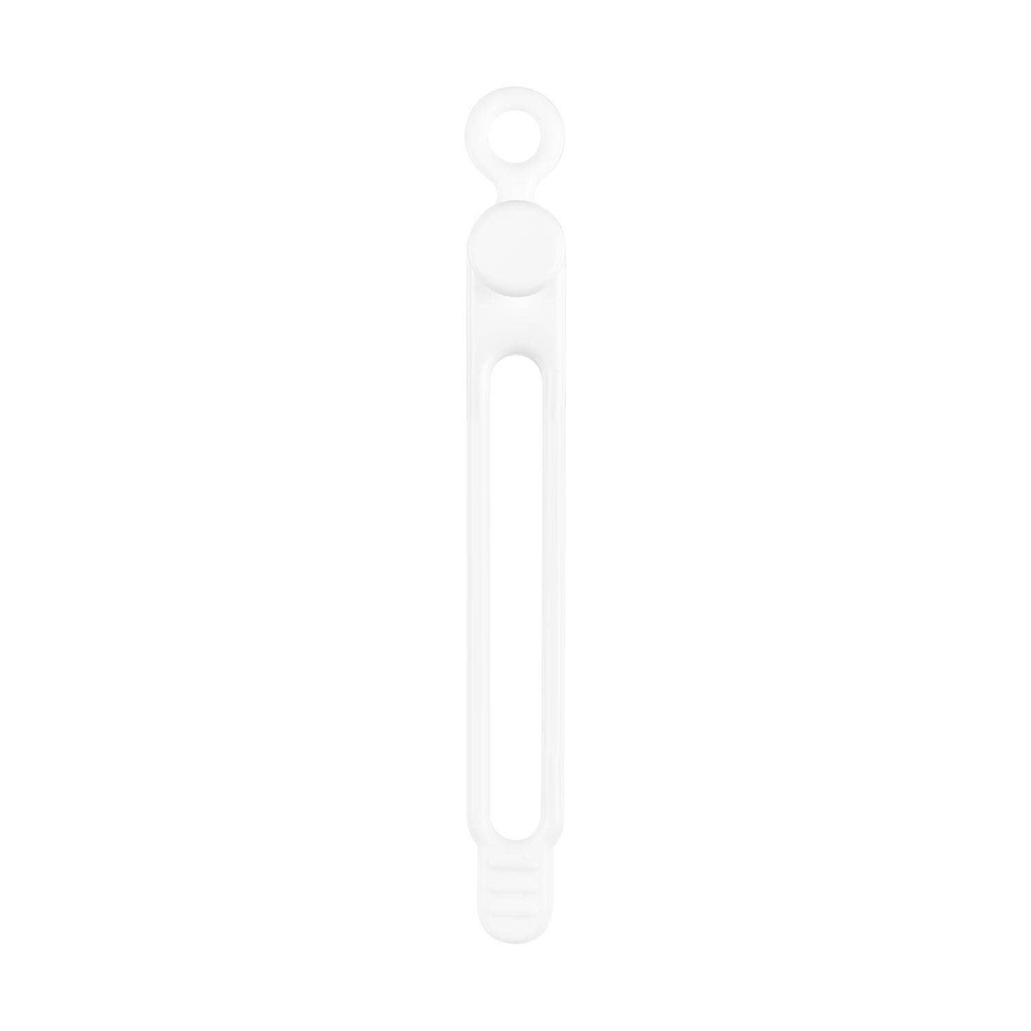 BerryBase Flexible Silikon Kabelbinder, dehnbar, wiederverwendbar, 20 Stk. - Farbe: Weiß