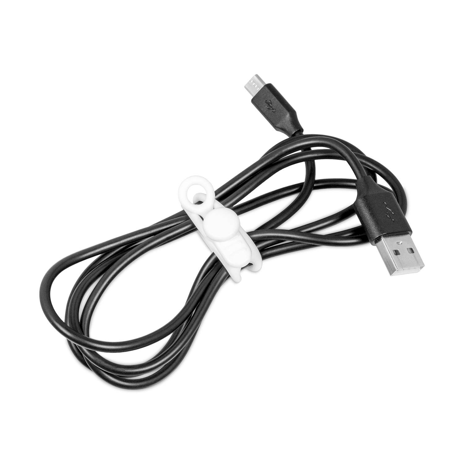 BerryBase Flexible Silikon Kabelbinder, dehnbar, wiederverwendbar, 20 Stk. - Farbe: Weiß