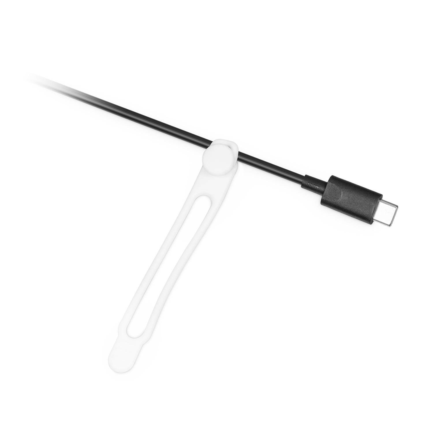 BerryBase Flexible Silikon Kabelbinder, dehnbar, wiederverwendbar, 20 Stk. - Farbe: Weiß