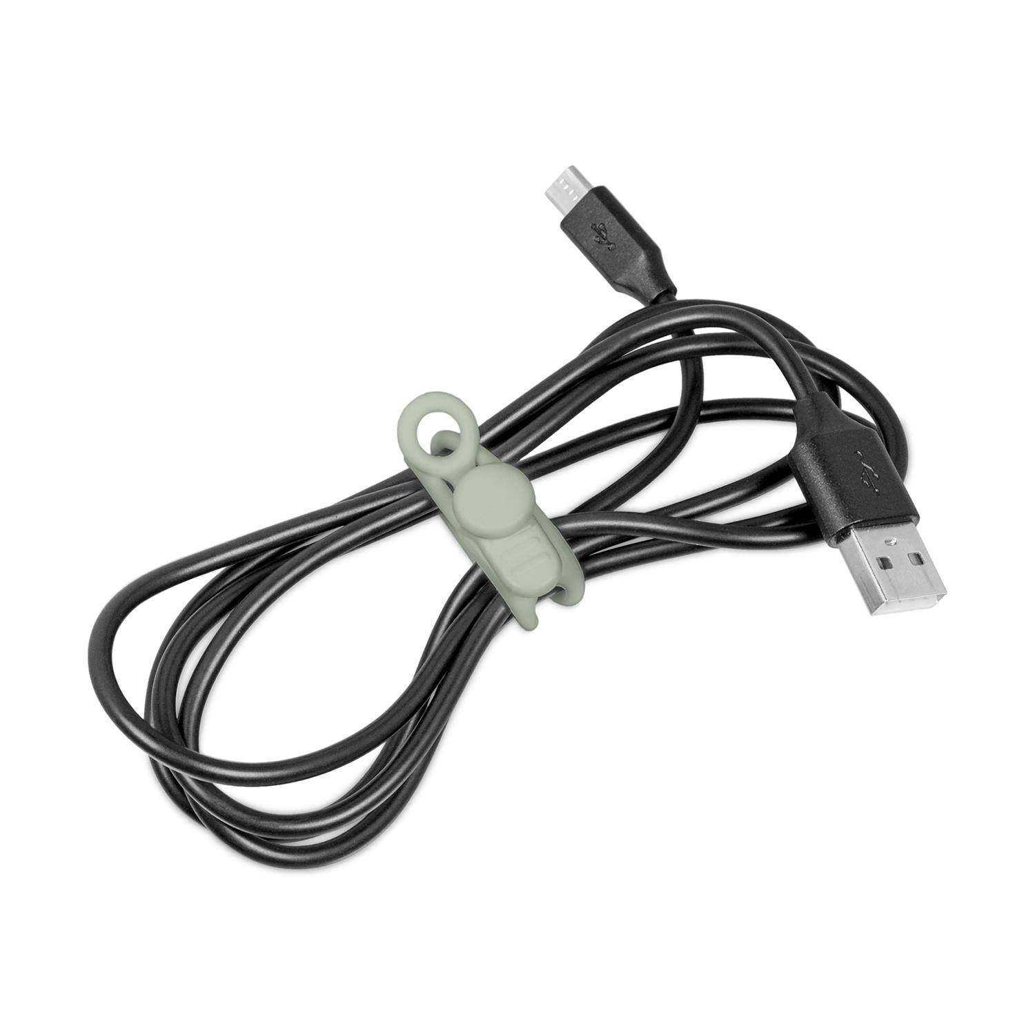 BerryBase Flexible Silikon Kabelbinder, dehnbar, wiederverwendbar, 20 Stk. - Farbe: Grün