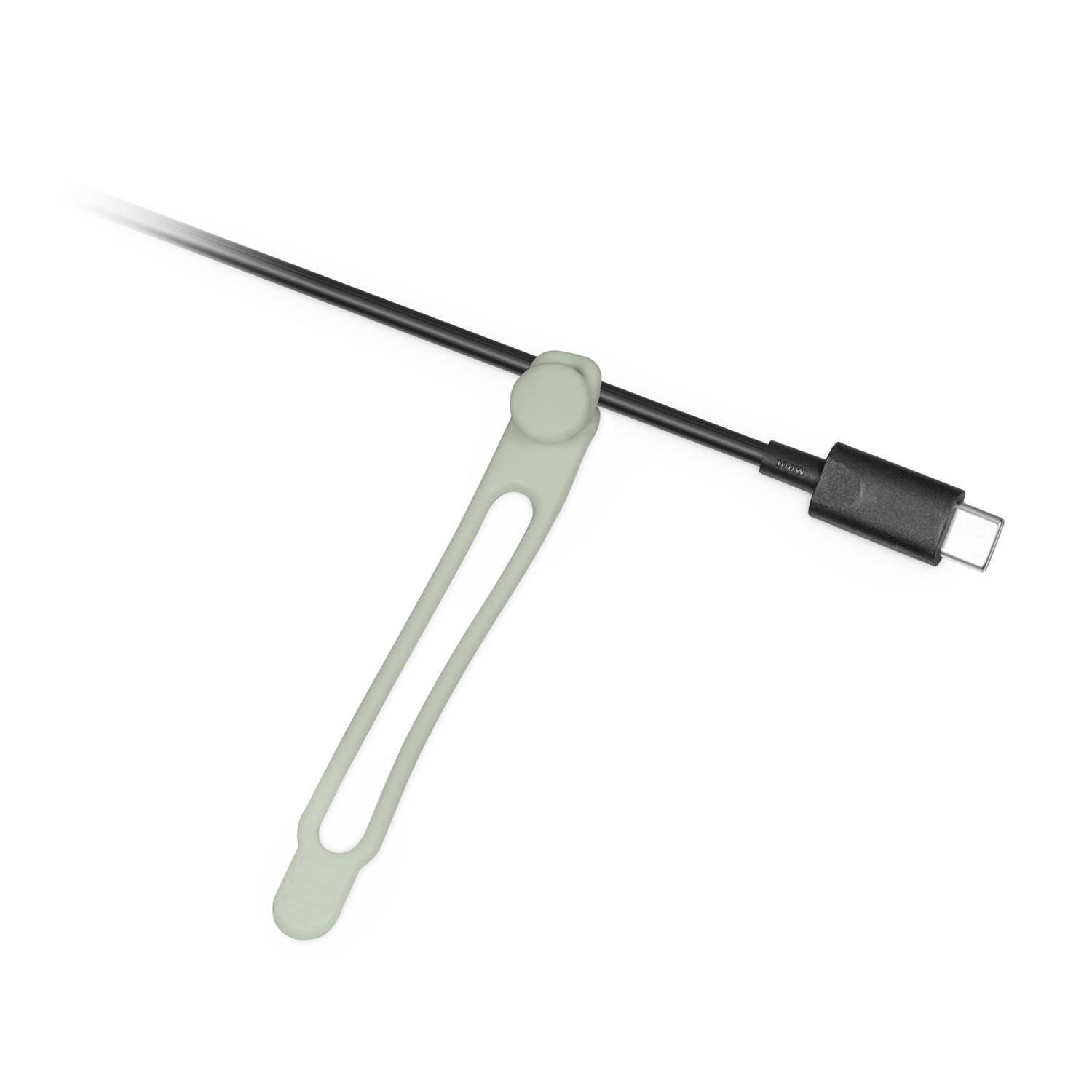 BerryBase Flexible Silikon Kabelbinder, dehnbar, wiederverwendbar, 20 Stk. - Farbe: Grün