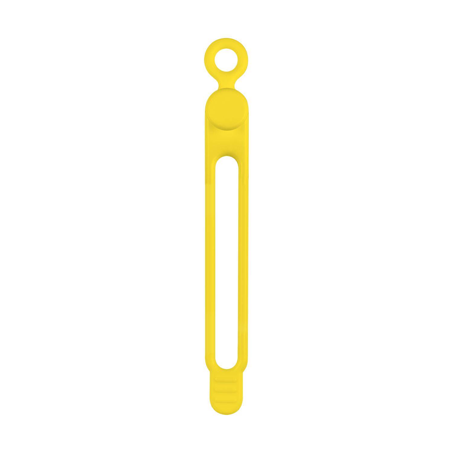 BerryBase Flexible Silikon Kabelbinder, dehnbar, wiederverwendbar, 20 Stk. - Farbe: Gelb