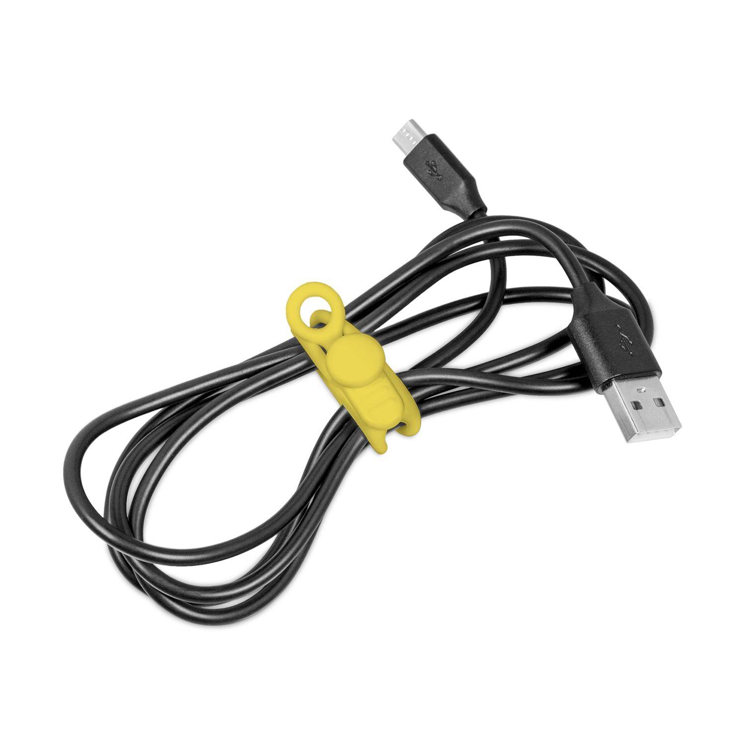 BerryBase Flexible Silikon Kabelbinder, dehnbar, wiederverwendbar, 20 Stk. - Farbe: Gelb
