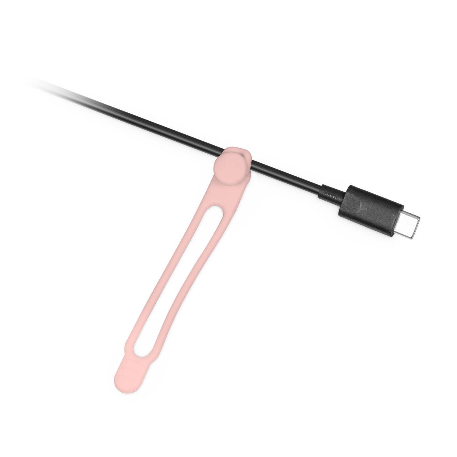 BerryBase Flexible Silikon Kabelbinder, dehnbar, wiederverwendbar, 20 Stk. - Farbe: Pink
