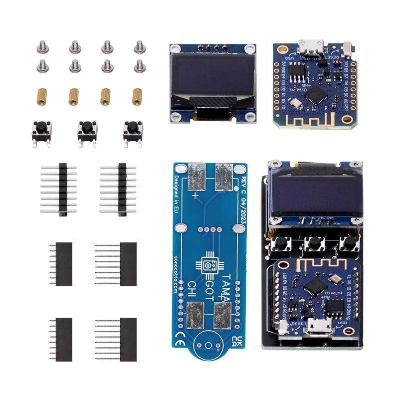 Elecrow ESP8266 ArduinoGotchi DIY Kit, OLED 128x64 Display, 3 Taster, Buzzer, PlatformIO, 2xAAA USB
