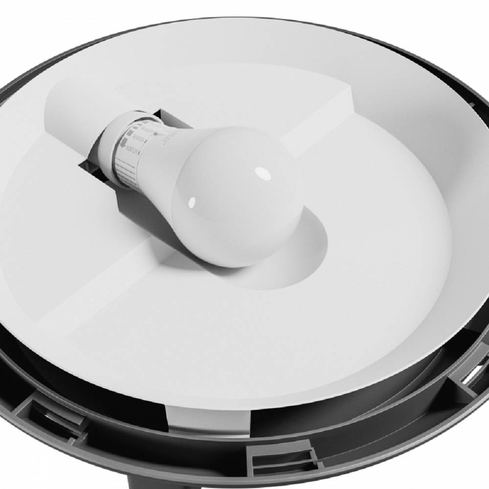 Spectrum LED NYMPHEA OMNI 230V Aufputz E27 Außenleuchte IP65 IK08 schwarz rund Deckenleuchte