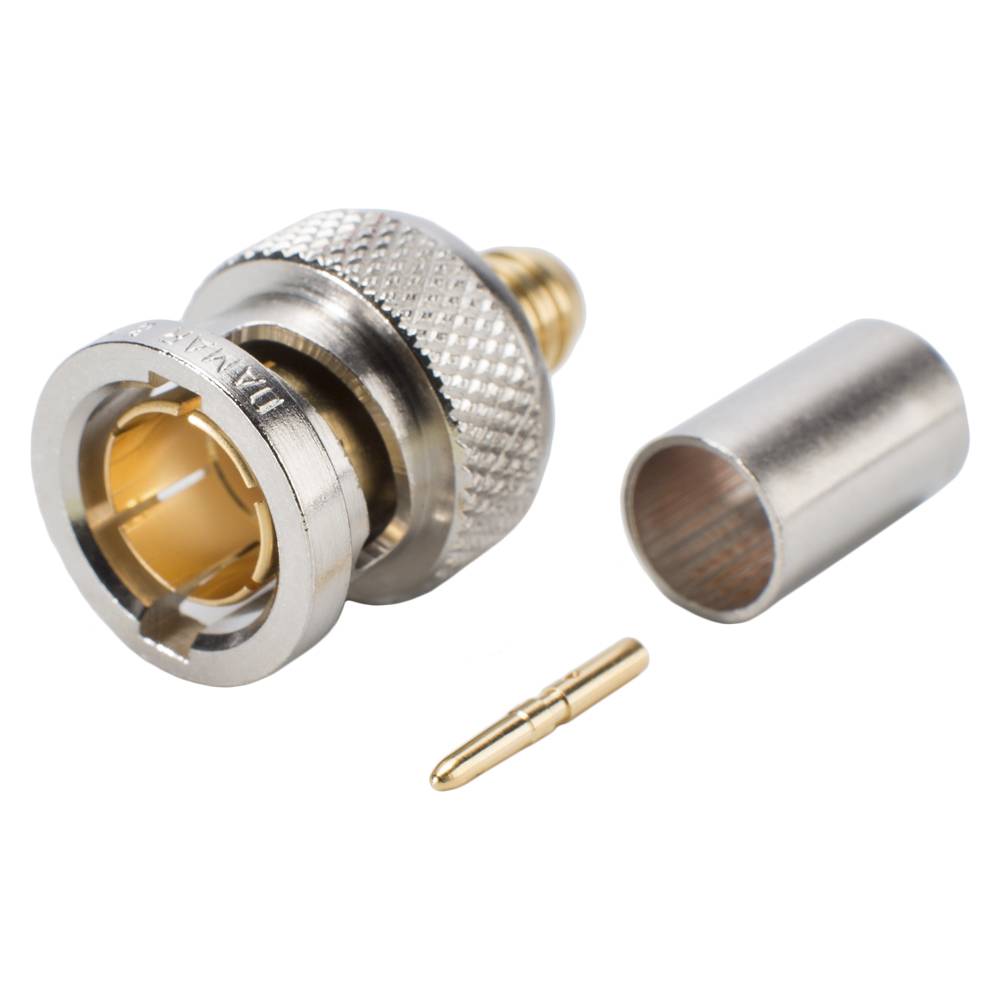 DAMAR & HAGEN BNC HD-SDI Crimp-Kabelstecker, gerade, nickel