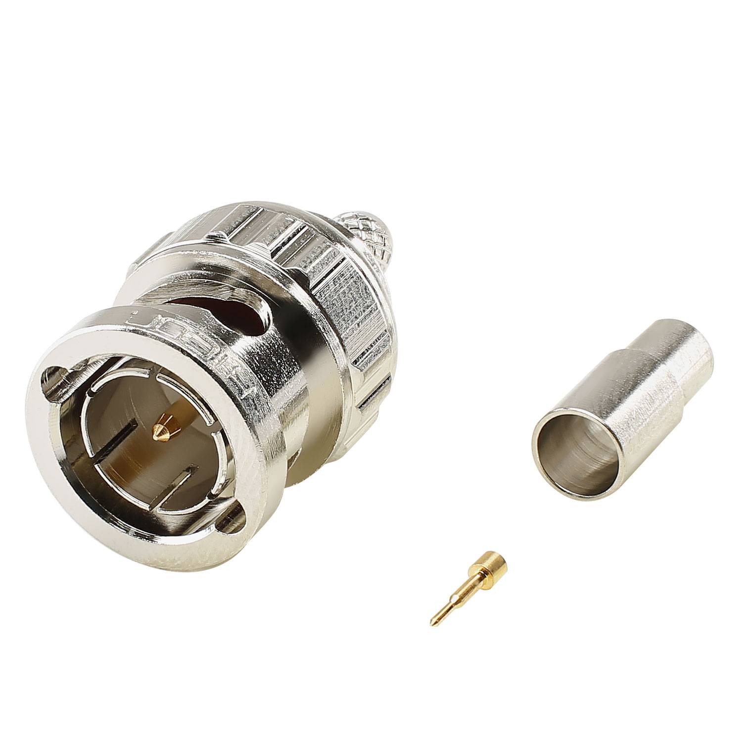 HICON BNC Crimp-Kabelstecker, gerade, nickel