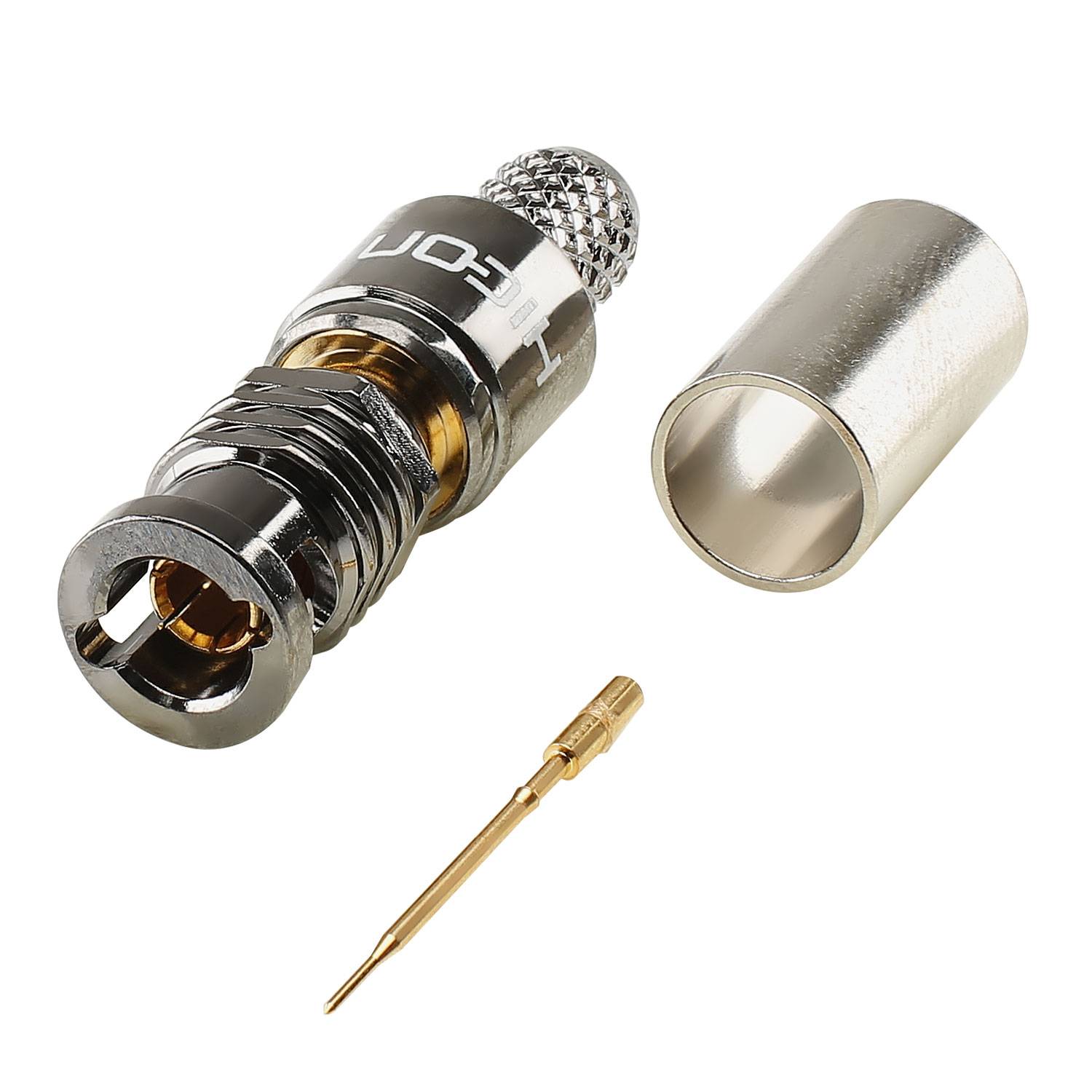 HICON Micro-BNC HD-SDI Crimp-Kabelstecker, gerade, nickel