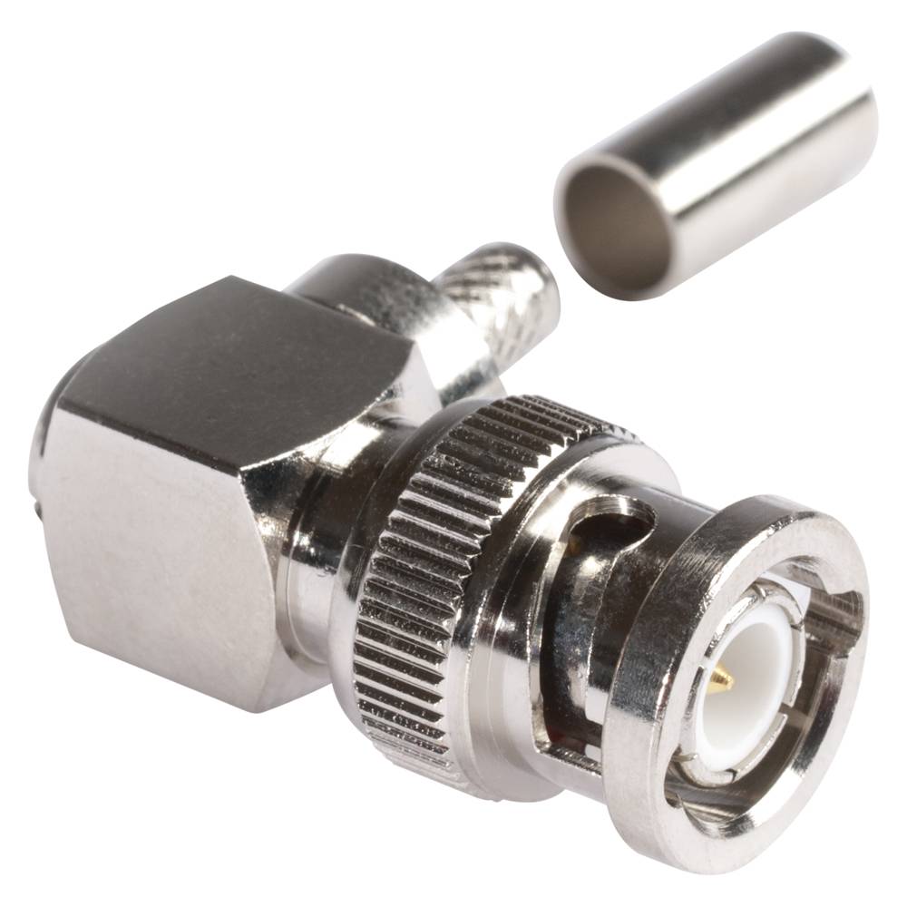 HICON BNC Crimp-Kabelstecker, abgewinkelt, nickel