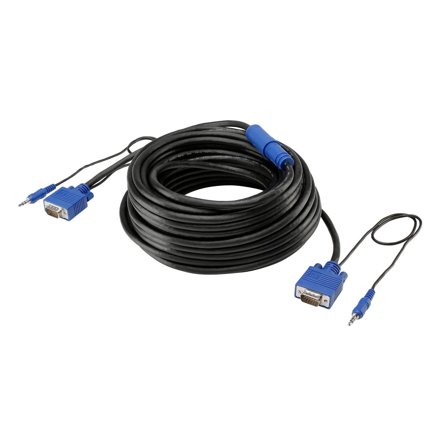 Adapterkabel | VGA 15-pol HQ male + Miniklinke male 3,5 mm stereo gerade, schwarz