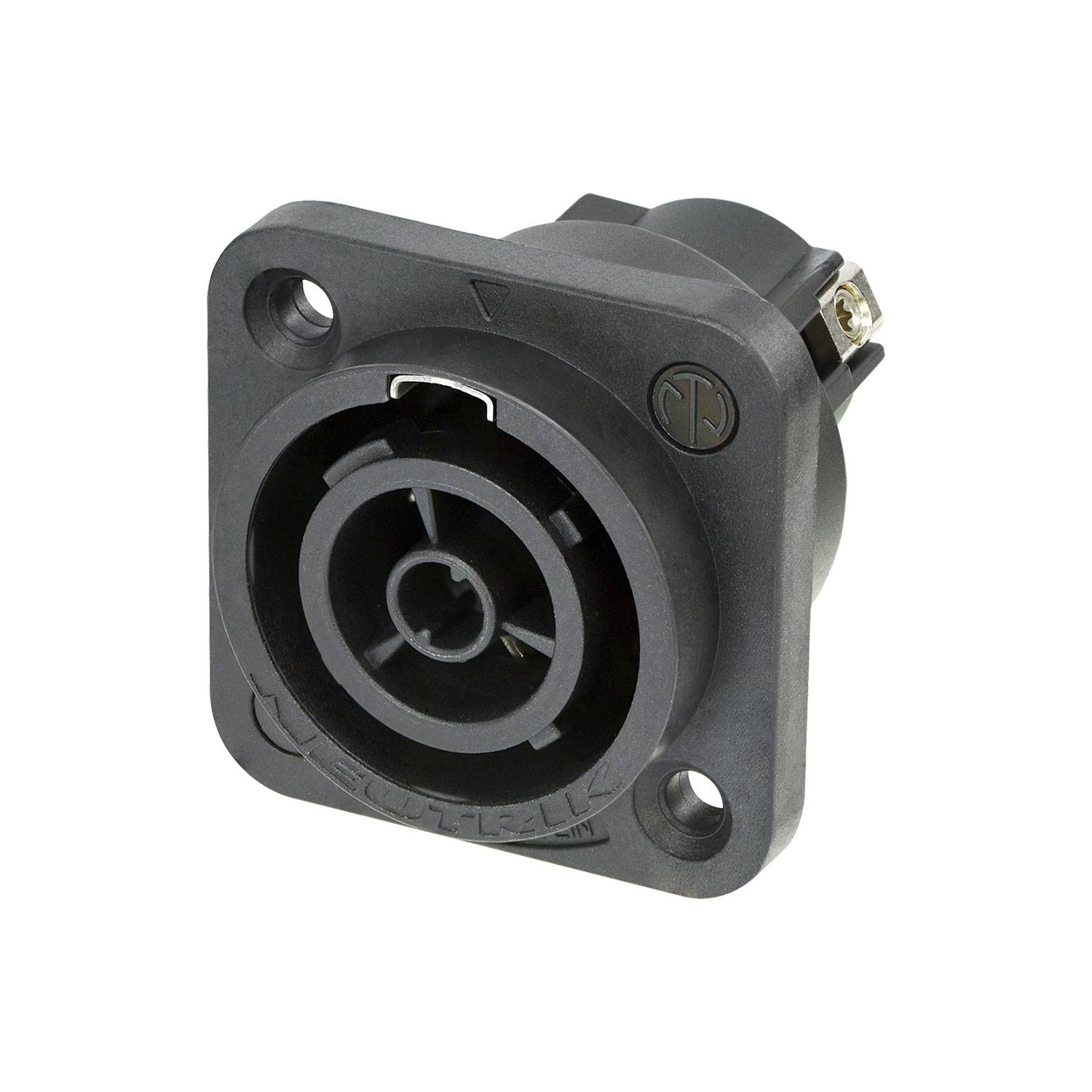 NEUTRIK® powerCON®, UL50E , 3-pol , Kunststoff-, Steck- / Schraubklemme-Einbaustecker, versilberte(r) Kontakt(e), schwarz