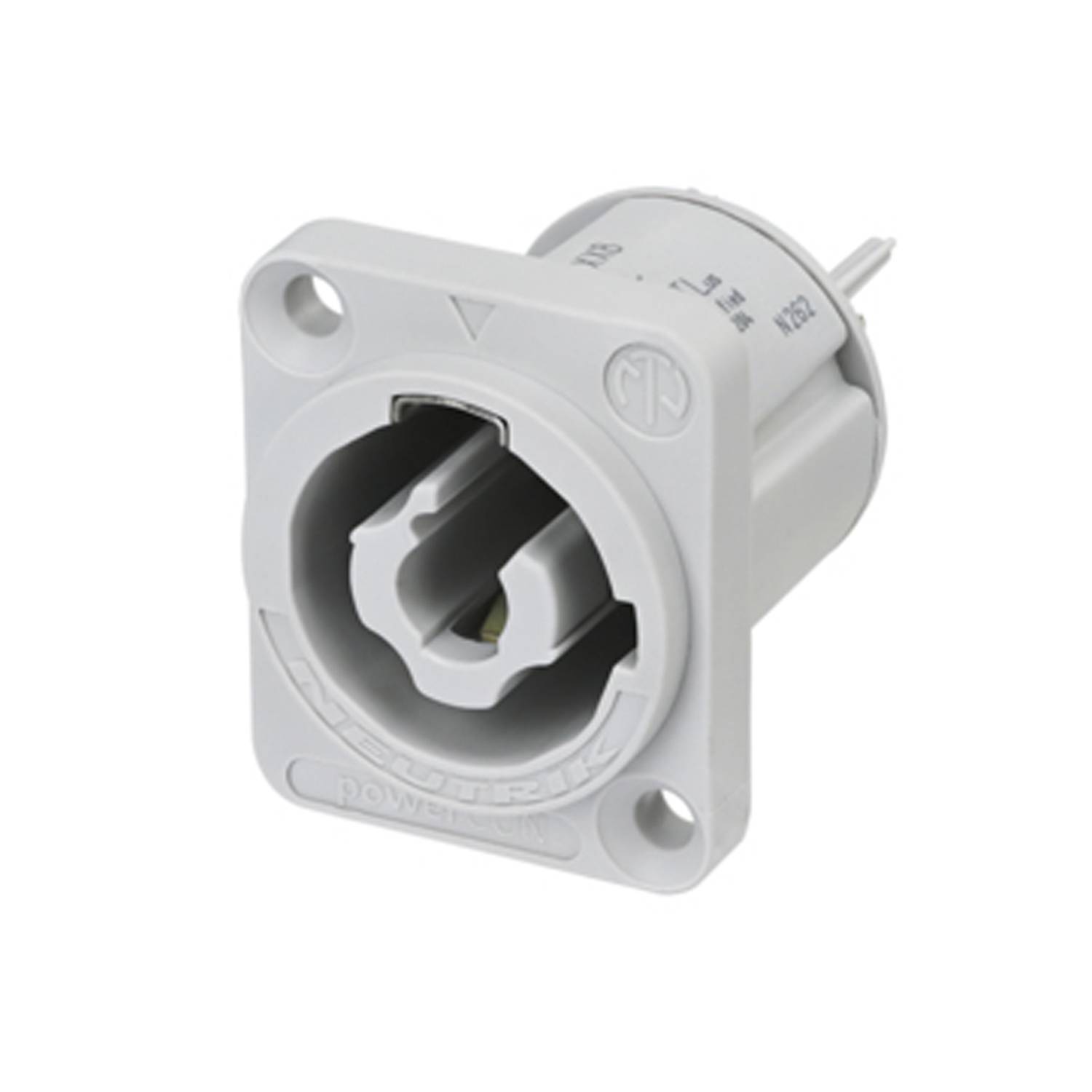 NEUTRIK® powerCON®, 3-pol , Kunststoff-, Stecktechnik-Einbaustecker, versilberte(r) Kontakt(e), Type D, grau