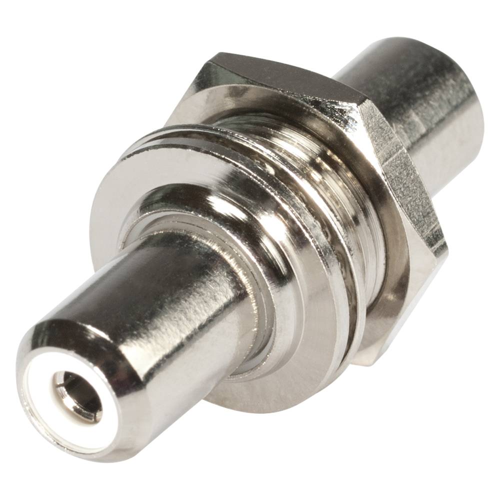 HICON Cinch (RCA), 2-pol , Metall-, Patch-Einbaubuchse, vernickelte(r) Kontakt(e), Gewinde 1/2", grau