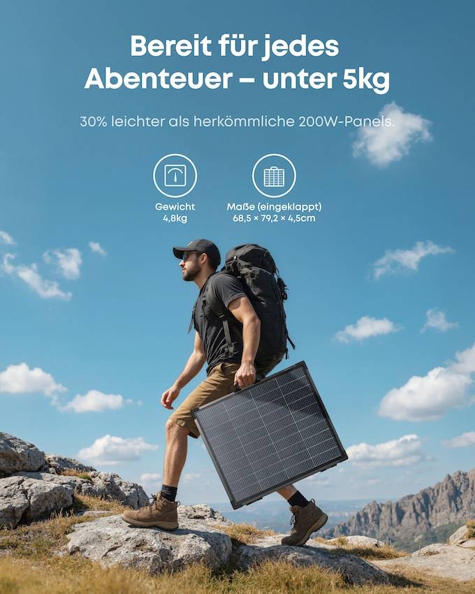 ANKER SOLIX Solarpanel PS200 B, tragbar