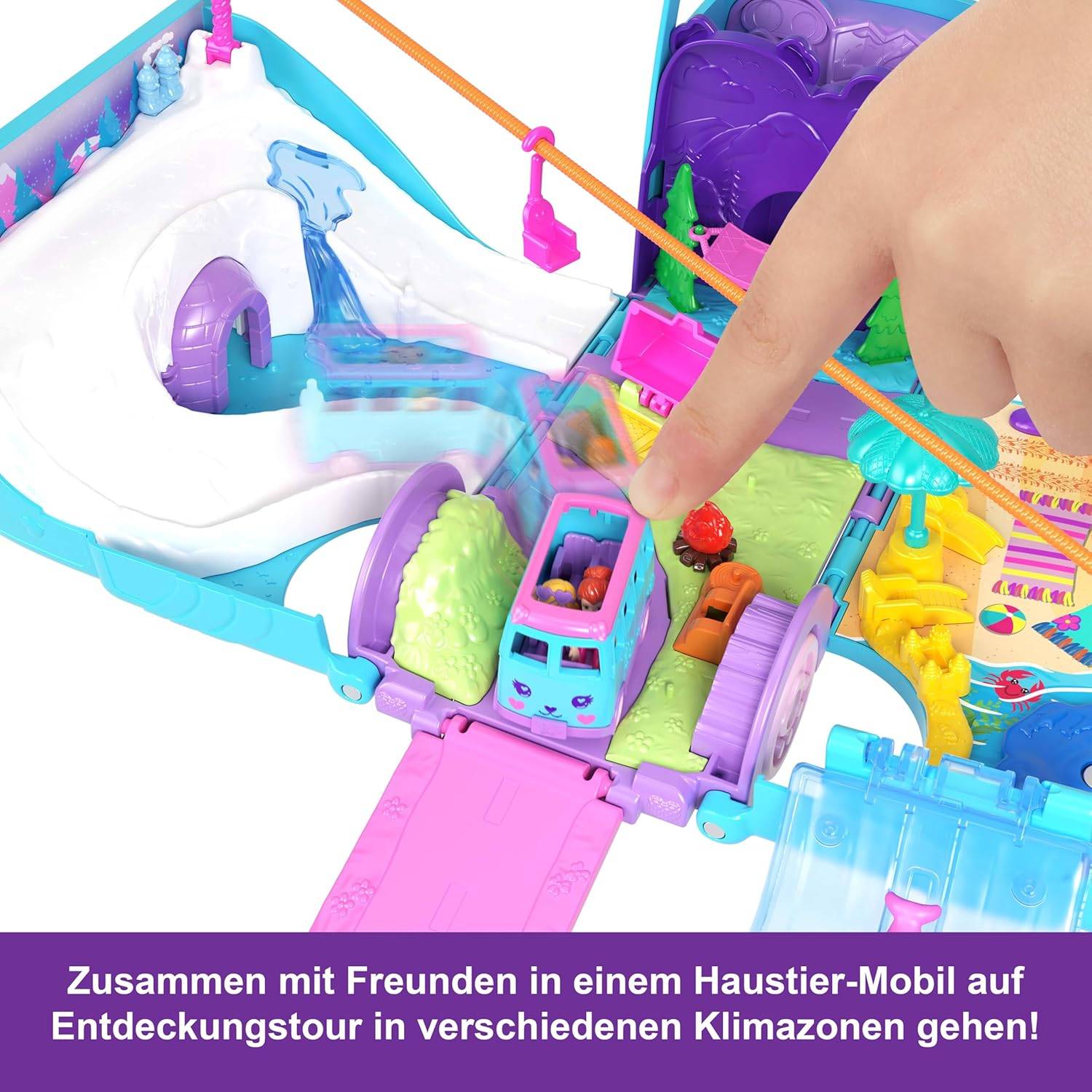 Polly Pocket Mikropuppen + umwandelbarer Camper Accessoires Spielset JCC22 3+