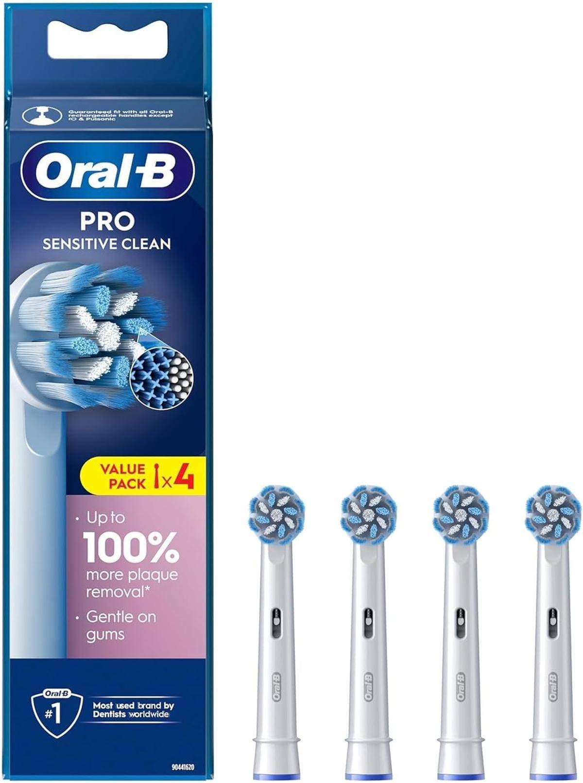 Oral-B Pro Sensitive Clean Aufsteckbürsten X-förmig 4 St. Zahnbürstenköpfe Weiß