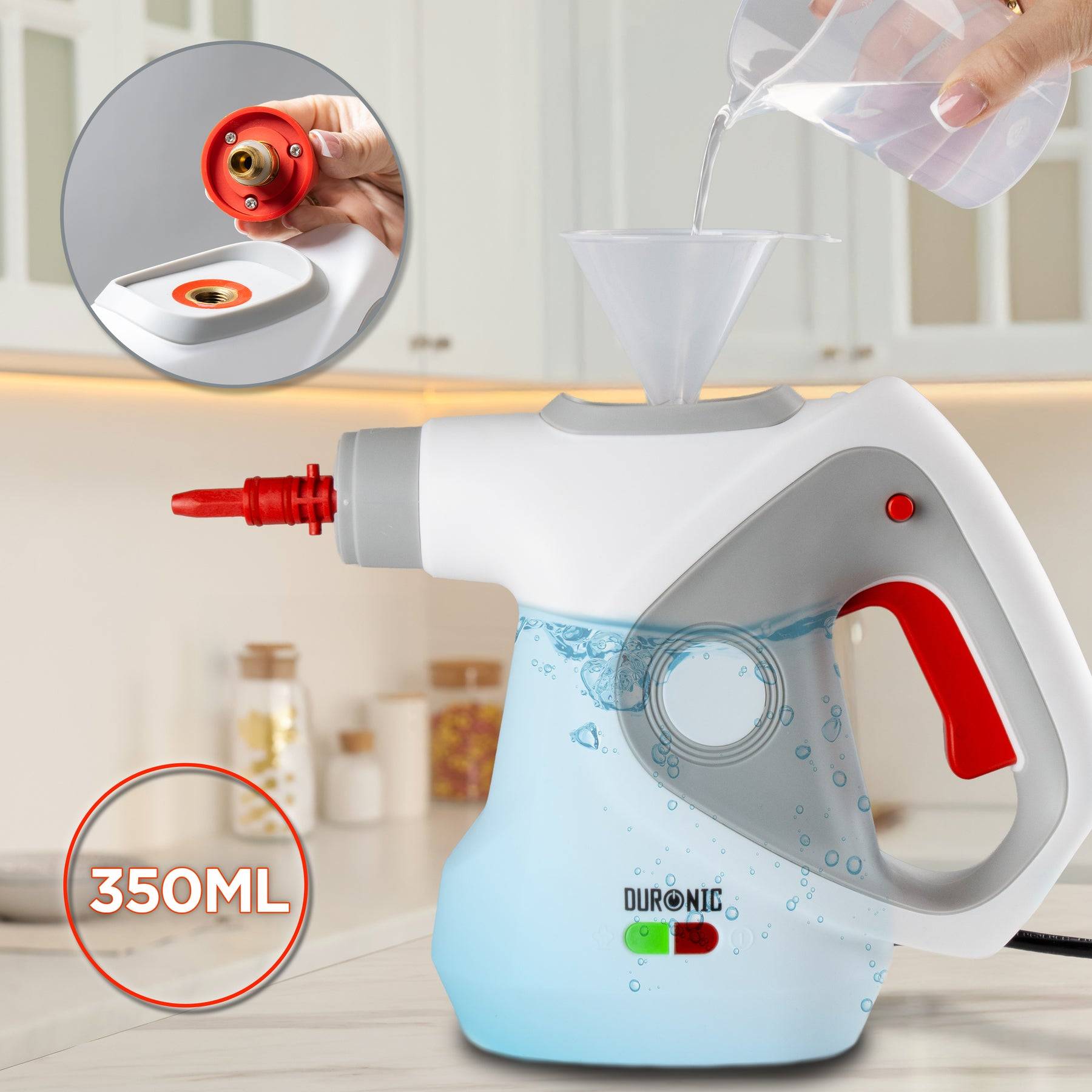 Duronic SC32 WE Dampfreiniger, 1500W Polster- & Teppichreiniger, Handgerät, 350 ml Tank