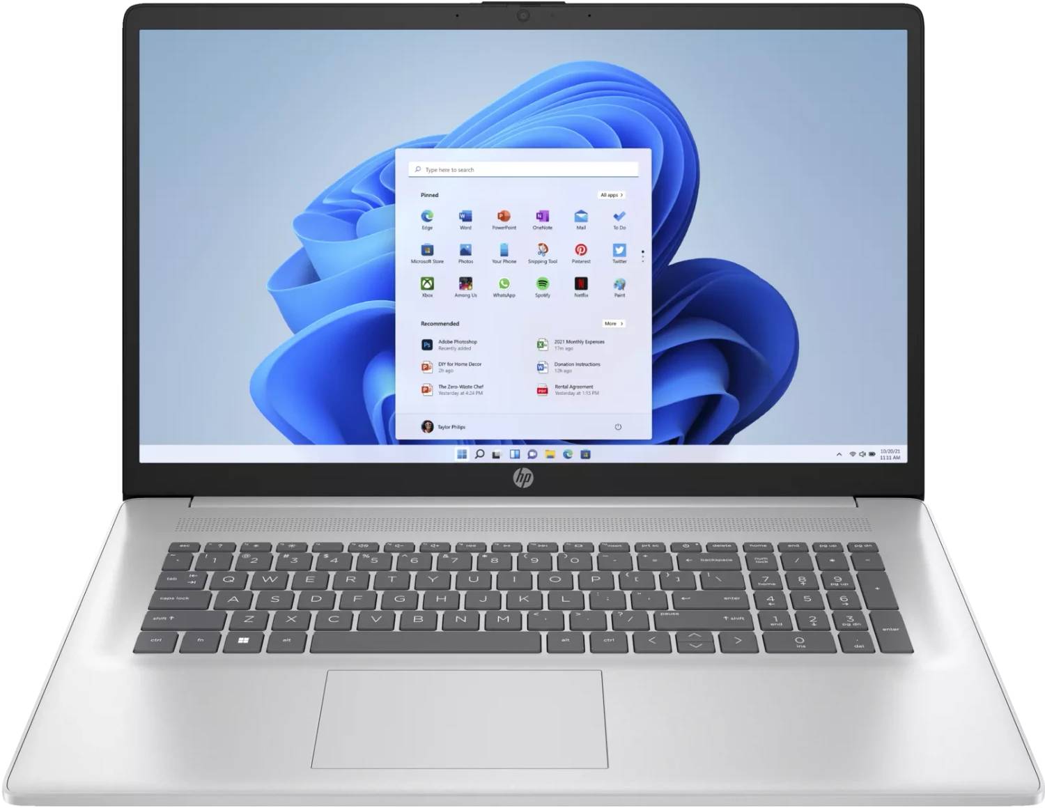 HP Notebook | 17.3" | AMD Ryzen 5 7520U | 4 x 4.30 GHz | 16 GB RAM | 512 GB SSD | Win 11 | Norton 360 | Silber