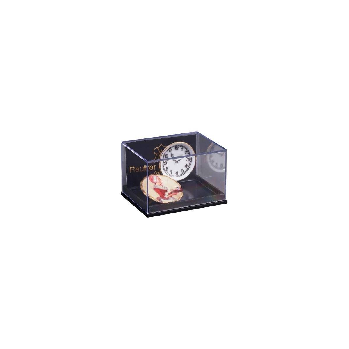 Küchenwanduhr mit Wandteller aus Porzellan - Dekor Schokoladenmädchen