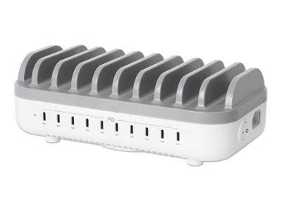 IC Intracom Manhattan - Ladestation - 20 W per port - 200 Watt - 3 A - PD 3.0 - 10 Ausgabeanschlussstellen (USB-C)