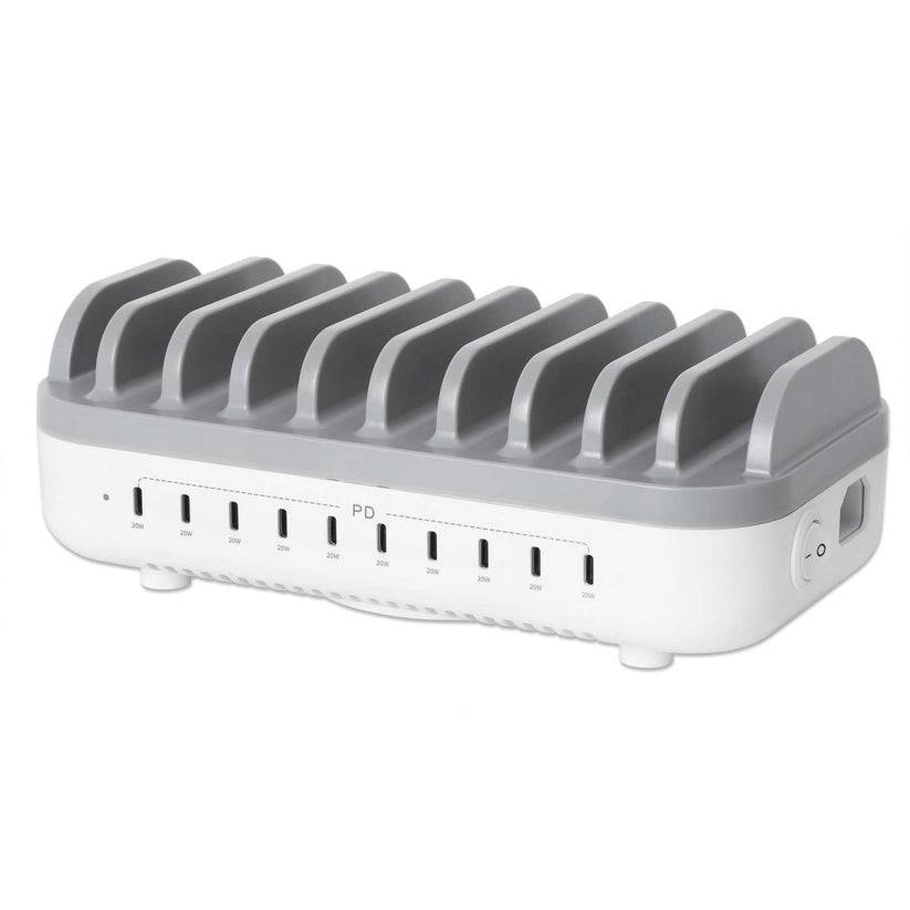 IC Intracom Manhattan - Ladestation - 20 W per port - 200 Watt - 3 A - PD 3.0 - 10 Ausgabeanschlussstellen (USB-C)