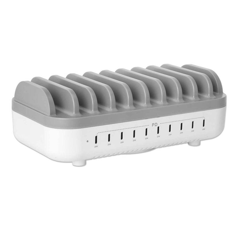 IC Intracom Manhattan - Ladestation - 20 W per port - 200 Watt - 3 A - PD 3.0 - 10 Ausgabeanschlussstellen (USB-C)