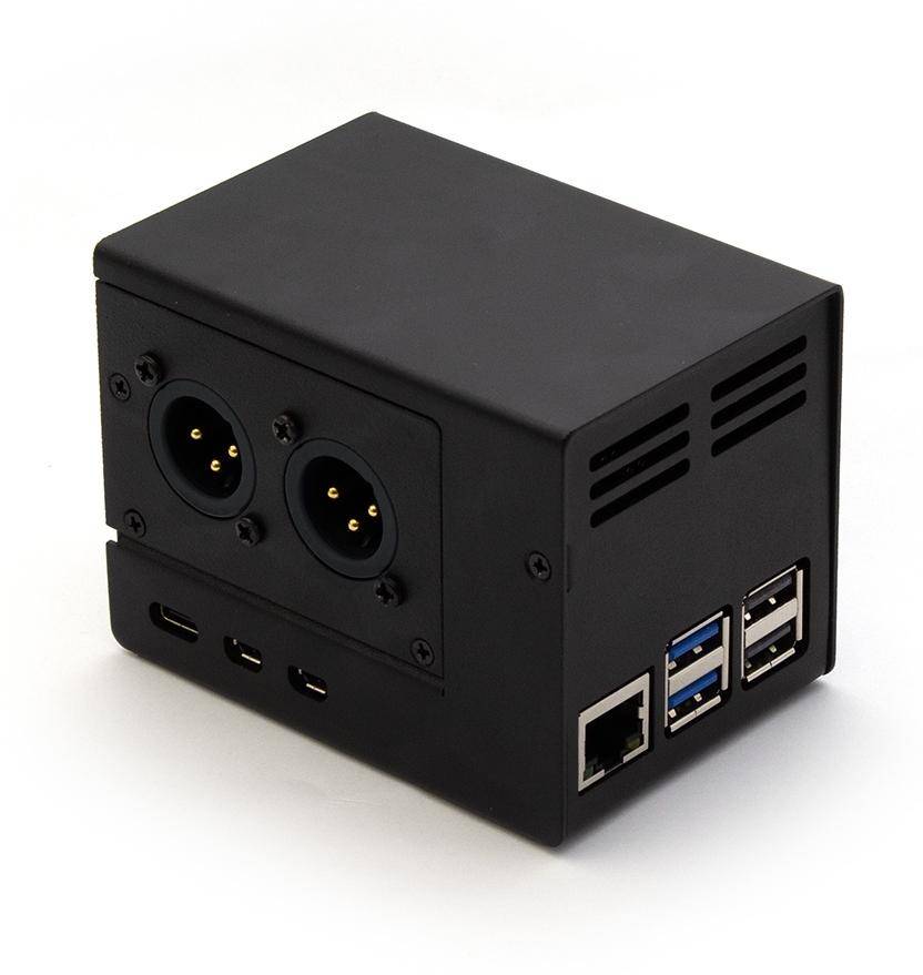 HiFiBerry DAC+ XLR Stahlgehäuse, Stahl, passive Kühlung, XLR-Zugang, für Raspberry Pi 5, schwarz
