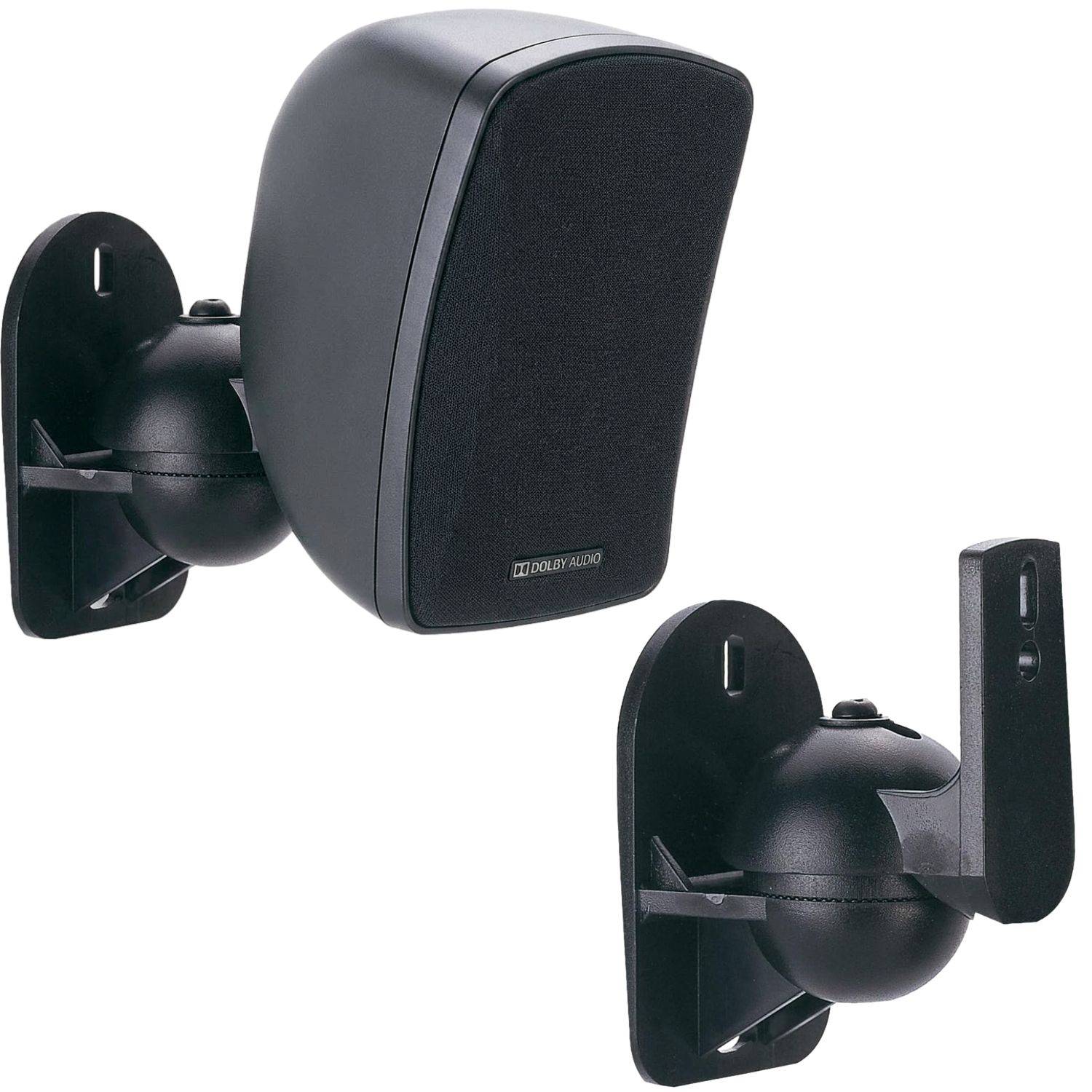 2x Lautsprecher-Wandhalterung Schwarz