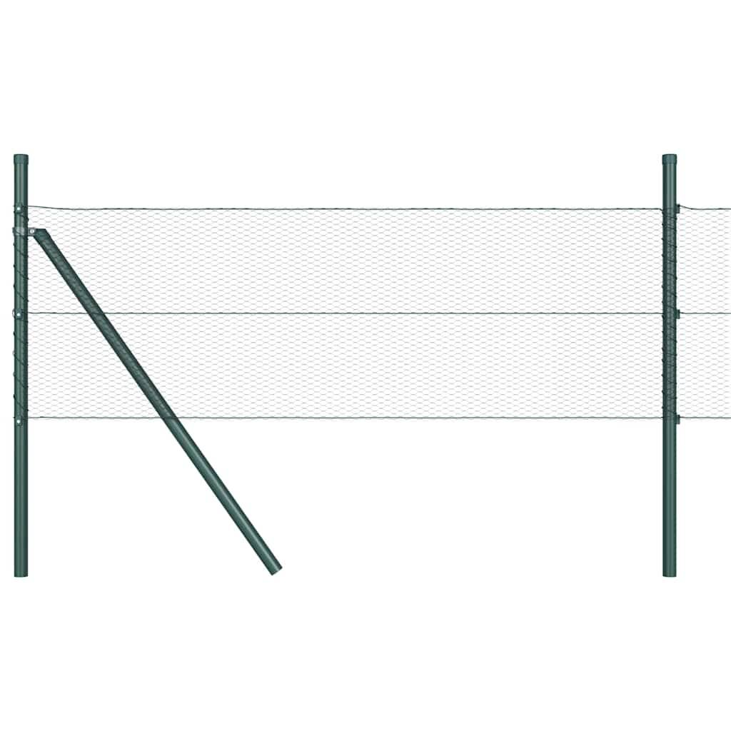 vidaXL Zaunpfosten Grau 100 x 0,5 m (13 mm Netz) Stahl und PVC