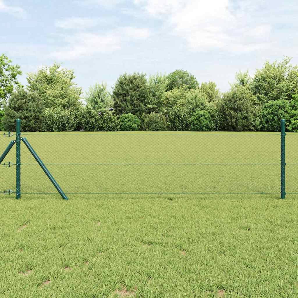 vidaXL Zaunpfosten Grau 100 x 0,5 m (13 mm Netz) Stahl und PVC